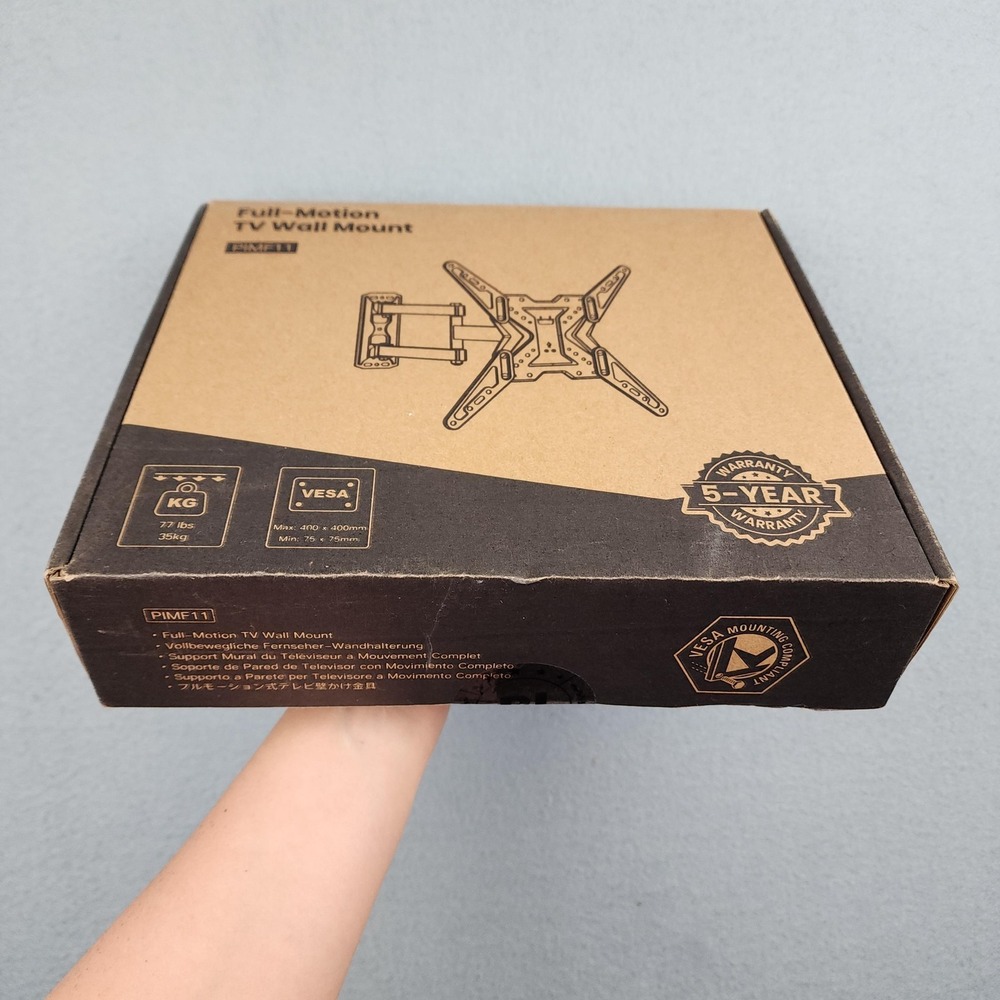 VESA Mounting Company PIMF11 Full Motion TV Wall Mount Black 77lb 400x400 VESA